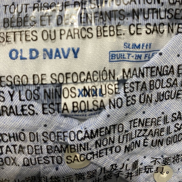 Men's Old Navy Slim Fit Built In Flex Short Sleeve Blue Button Shirt XXXL. - Picture 3 of 4